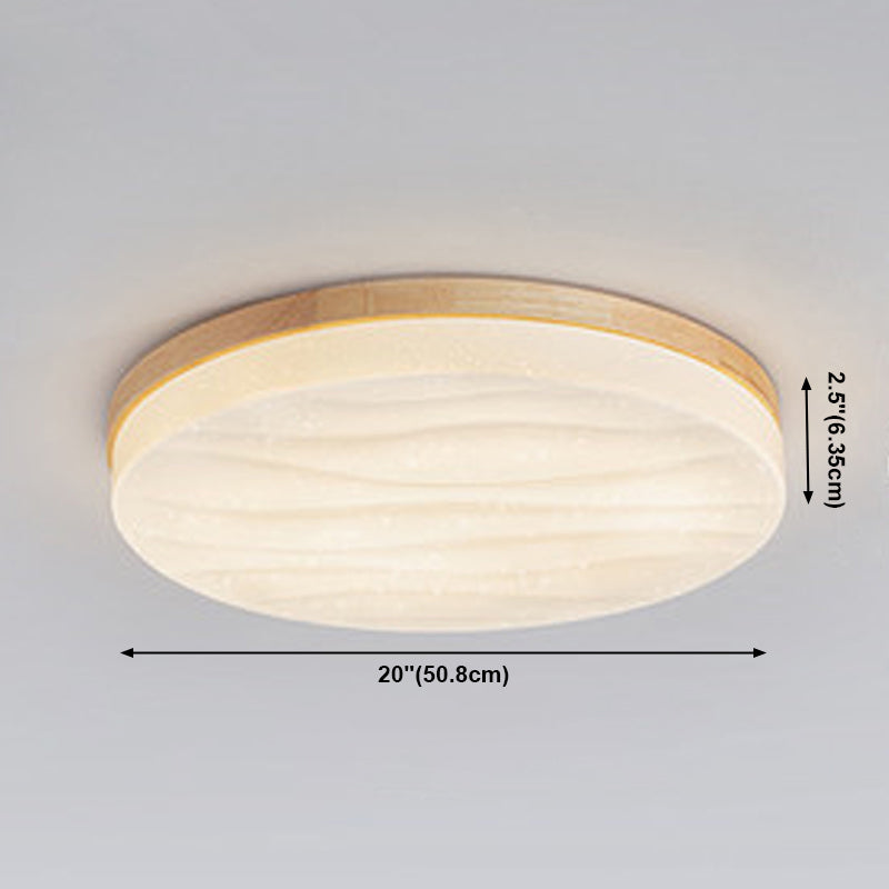 Geometry Shape LED Ceiling Lamp Modern Wood 1 Light Flush Mount for Aisle Dining Room