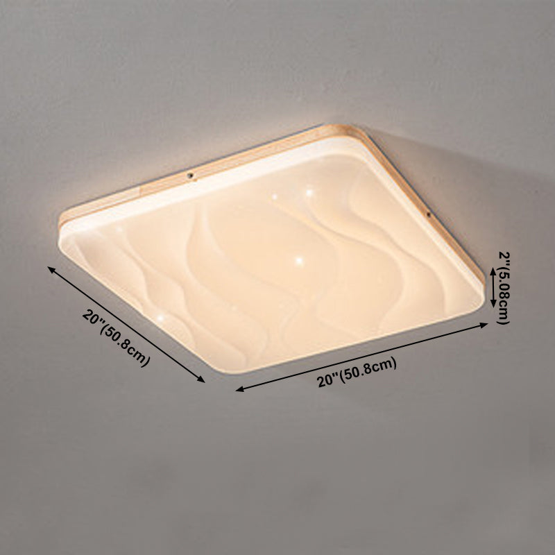 Plafonnier LED en forme de géométrie, moderne, en bois, 1 lumière, encastré, pour allée, salle à manger