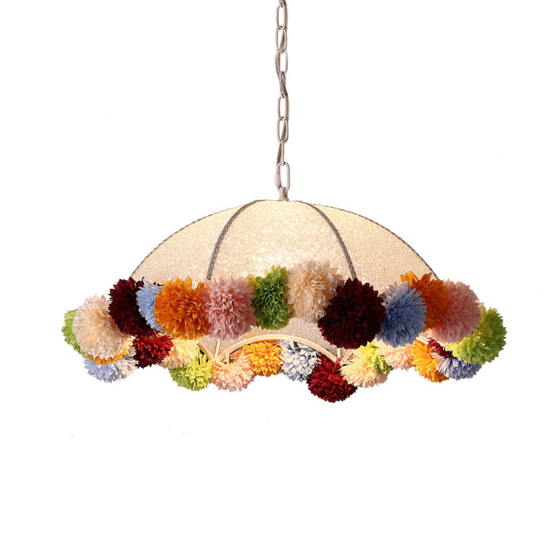 Industriële geschulpte bloemhangende hanger 1 lamp metaal LED -suspensie Licht in het wit