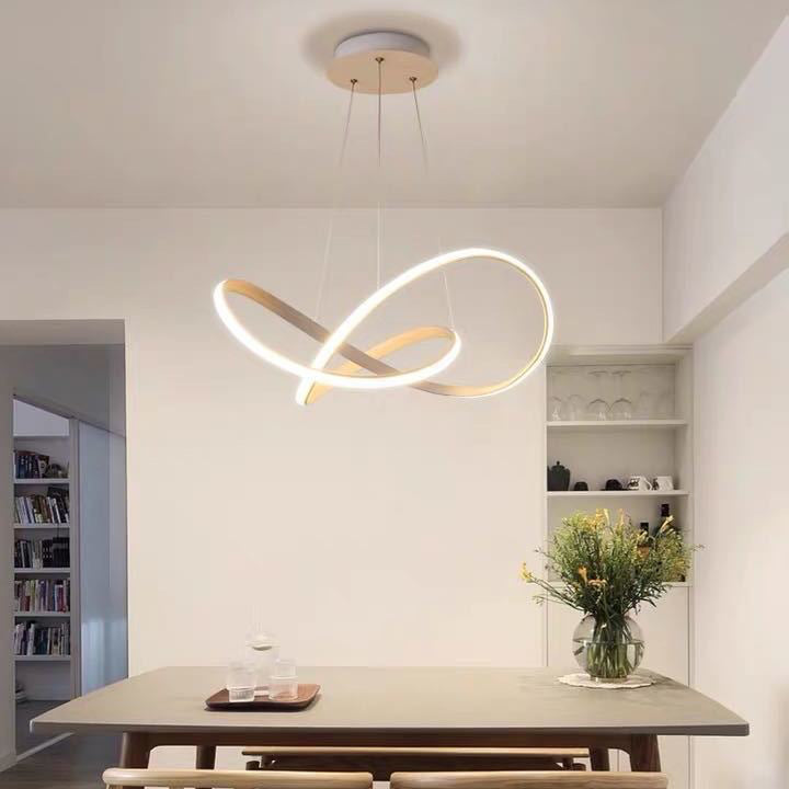 Plafond de style moderne Spiral Plafond Light 1-Light Aluminium Aluminium Éclairage en suspension