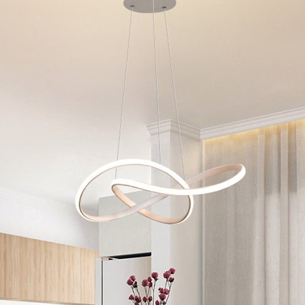 Plafond de style moderne Spiral Plafond Light 1-Light Aluminium Aluminium Éclairage en suspension