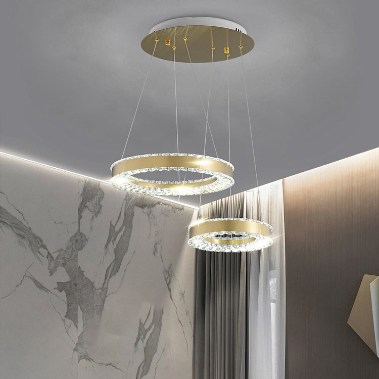 Lustre à luxe de style luxueux moderne Éclairage de lustre en cristal clair