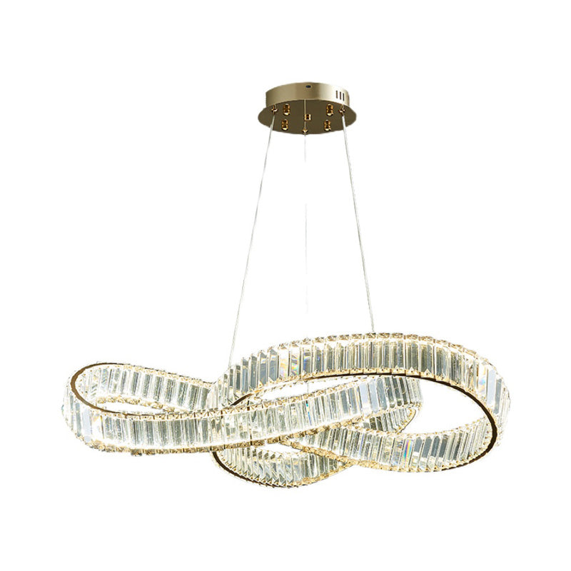 Luxe de luxe léger lustre luminaire linéaire cristallin de suspension cristalline