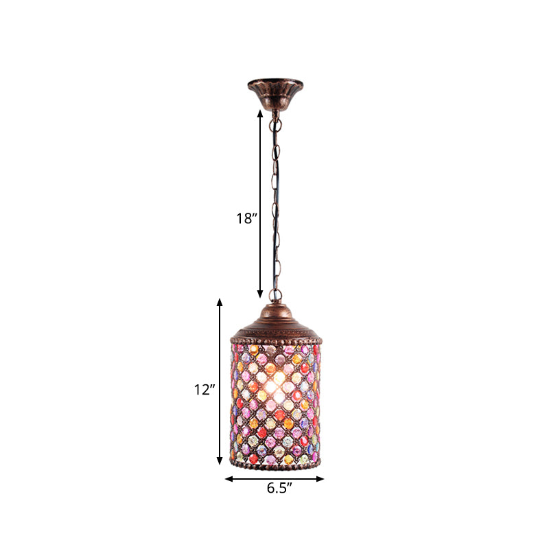 Luce a sospensione con soffitto antico cilindro 1 lampadina in bulbo lampada a sospensione in ruggine per il ristorante