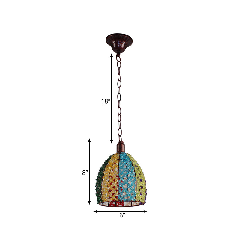 1 kop metalen plafondlamp Decoratief brons/blauw geschulpte/koepel woonkamer hanger verlichtingsarmatuur