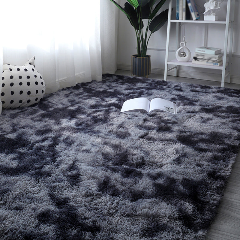 Simplicity Plain Shag Rug Polyester Indoor Carpet Non-Slip Backing Area Rug for Living Room