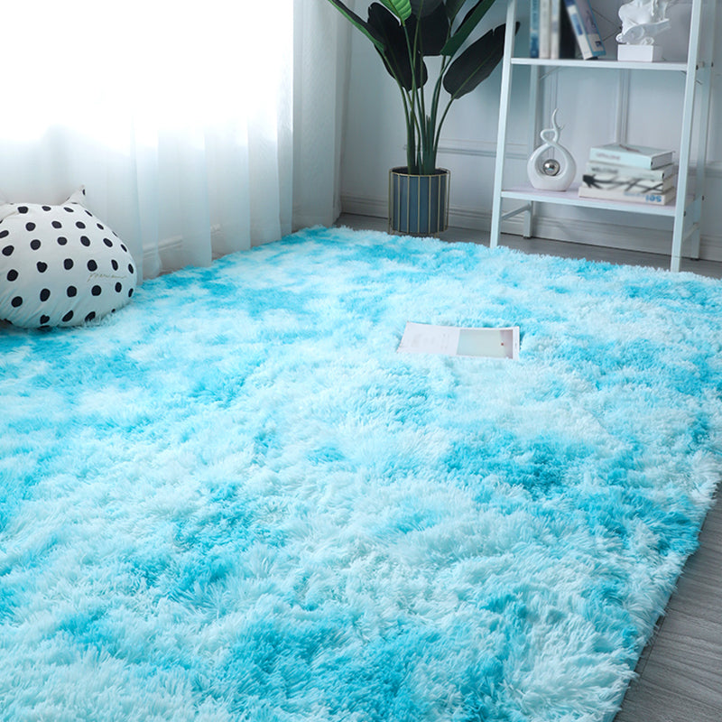 Simplicity Plain Shag Rug Polyester Indoor Carpet Non-Slip Backing Area Rug for Living Room