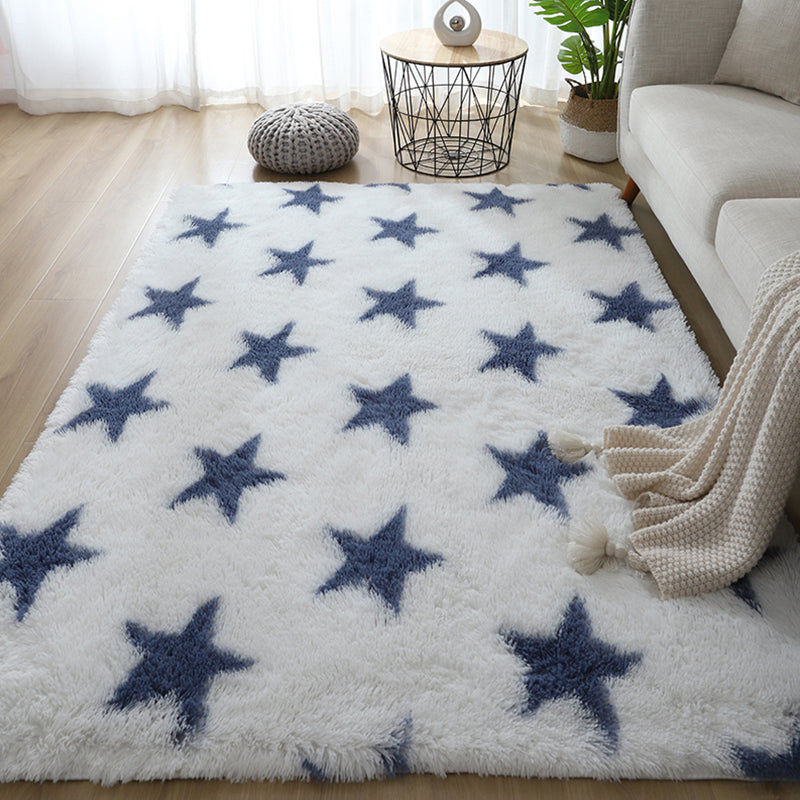 Simplicity Plain Shag Rug Polyester Indoor Carpet Non-Slip Backing Area Rug for Living Room