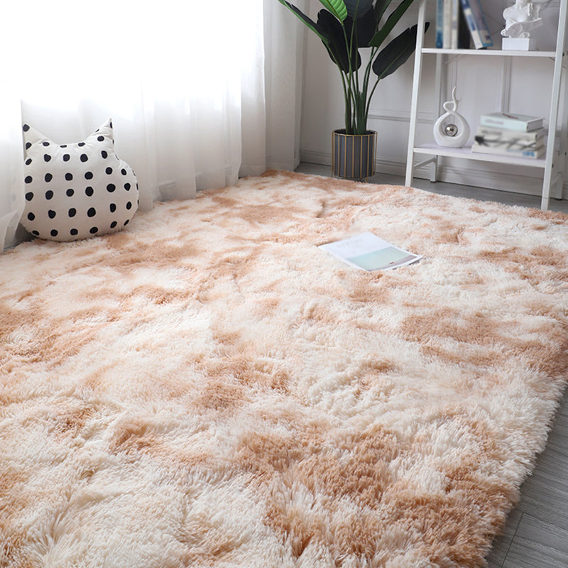Simplicity Plain Shag Rug Polyester Indoor Carpet Non-Slip Backing Area Rug for Living Room