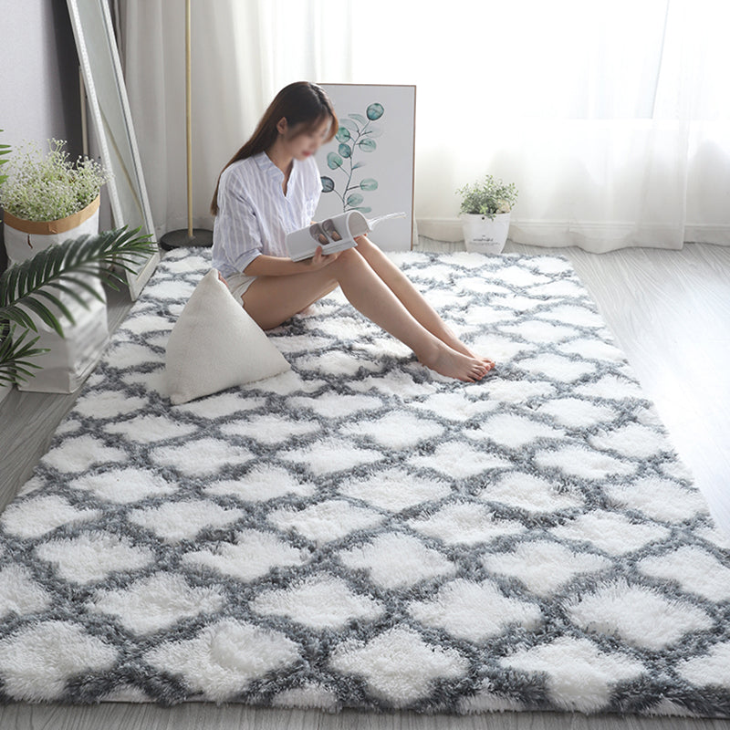 Simplicity Plain Shag Carpet Polyester Intérieur Rapis de support non glissant Tapis pour décoration de la maison