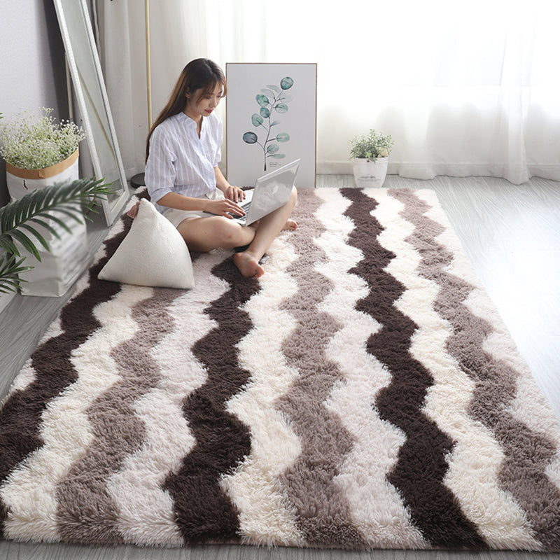 Simplicity Plain Shag Carpet Polyester Indoor Rug Non-Slip Backing Area Rug for Home Decoration