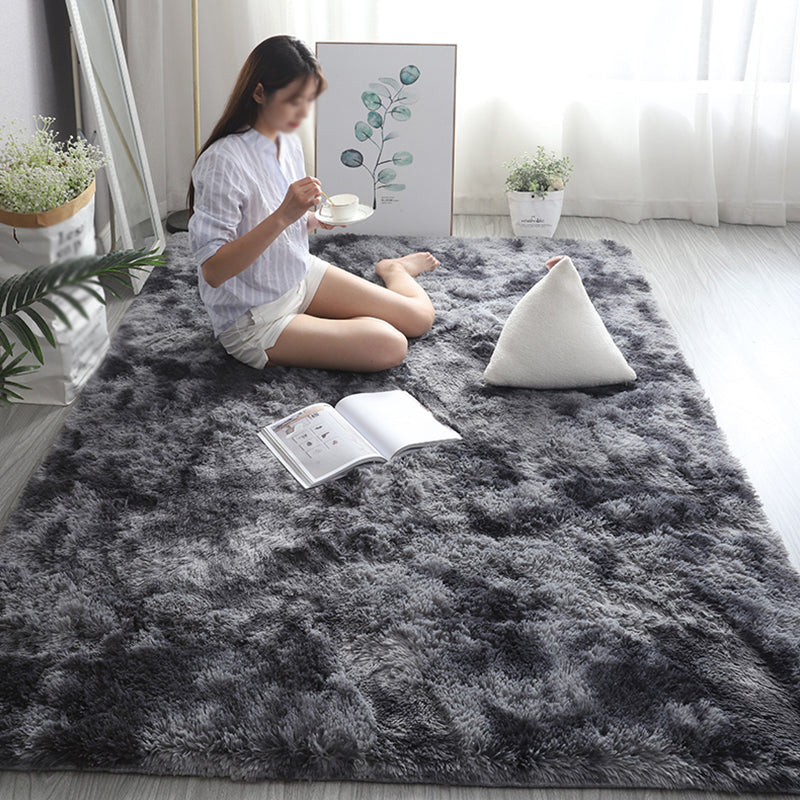 Simplicity Plain Shag Carpet Polyester Indoor Rug Non-Slip Backing Area Rug for Home Decoration