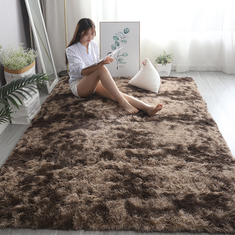 Simplicity Plain Shag Carpet Polyester Indoor Rug Non-Slip Backing Area Rug for Home Decoration