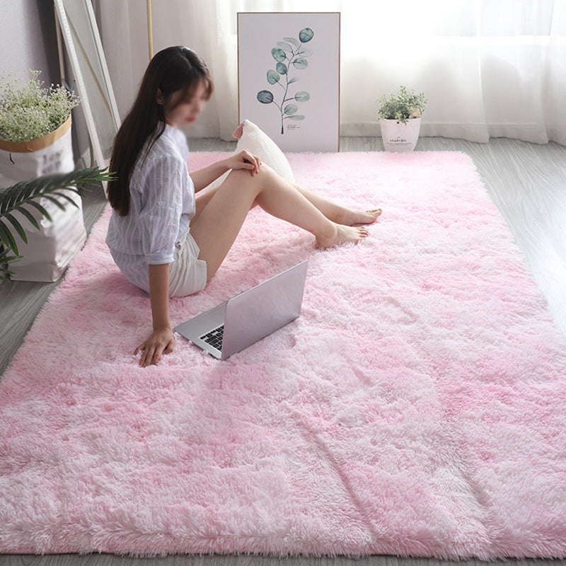 Simplicity Plain Shag Carpet Polyester Indoor Rug Non-Slip Backing Area Rug for Home Decoration