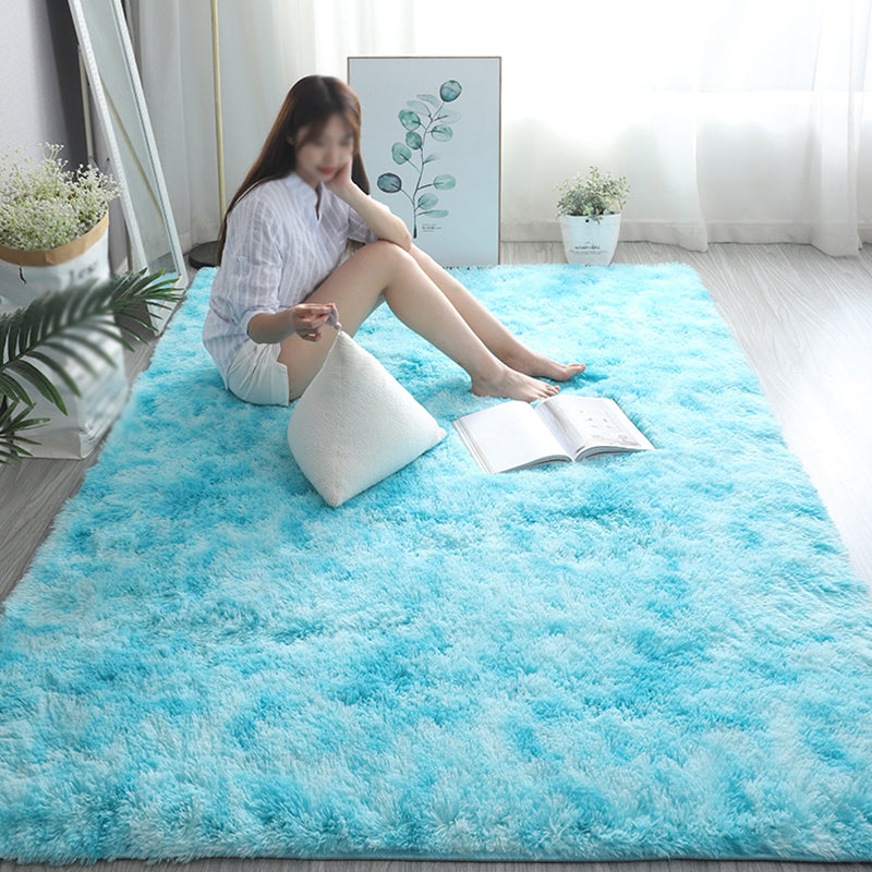 Simplicity Plain Shag Carpet Polyester Indoor Rug Non-Slip Backing Area Rug for Home Decoration