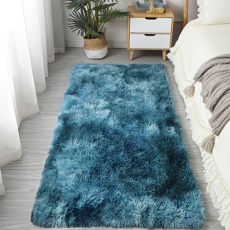 Simplicity Shag Carpet Modern Solid color Carpet Polyester Shag Rug with Non-Slip Backing