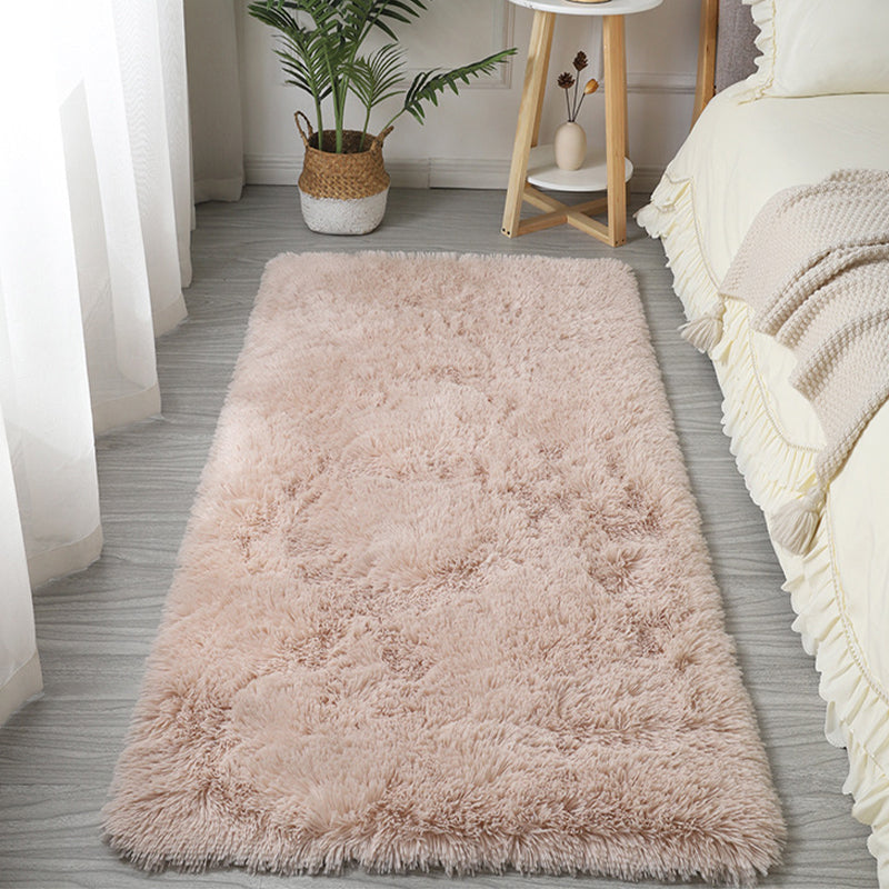 Simplicity Shag Carpet Modern Solid color Carpet Polyester Shag Rug with Non-Slip Backing