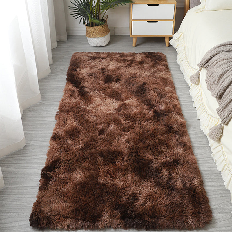 Simplicity Shag Carpet Modern Solid color Carpet Polyester Shag Rug with Non-Slip Backing