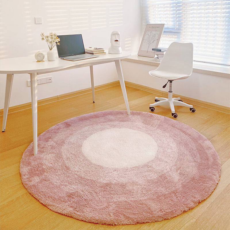 Round Ombre Pattern Carpet Polyester Modern Rug Stain Resistant Shag Indoor Rug for Living Room