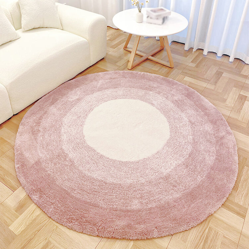 Round Ombre Pattern Carpet Polyester Modern Rug Stain Resistant Shag Indoor Rug for Living Room