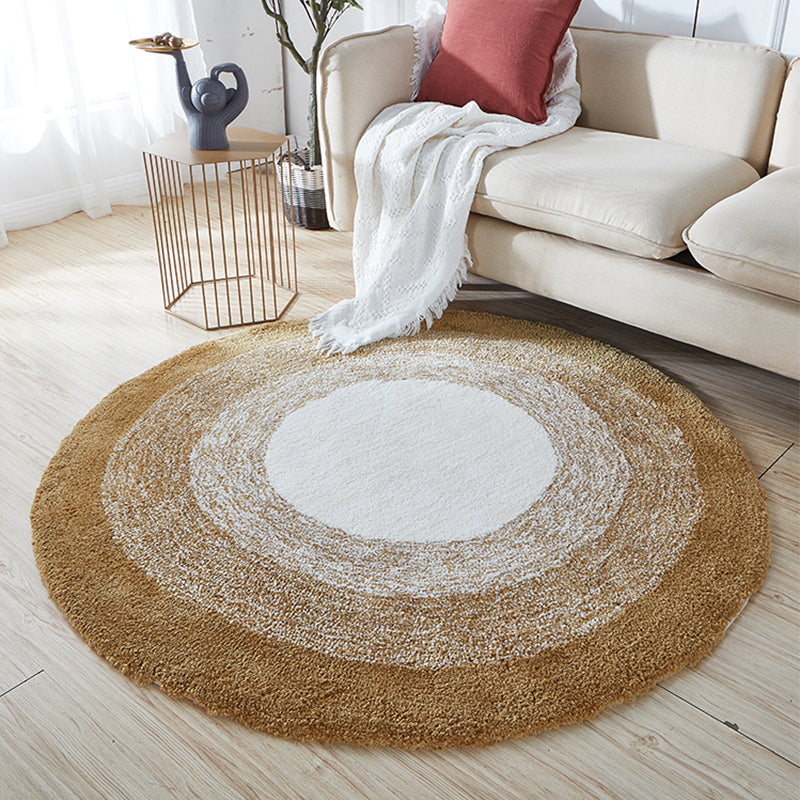 Round Ombre Pattern Carpet Polyester Modern Rug Stain Resistant Shag Indoor Rug for Living Room