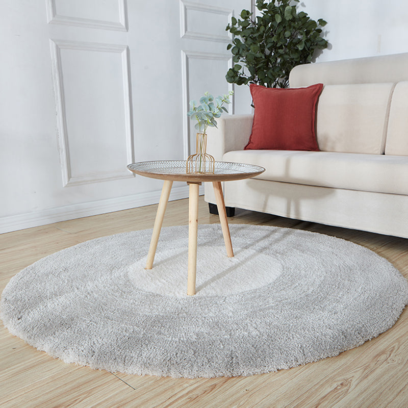 Round Ombre Pattern Carpet Polyester Modern Rug Stain Resistant Shag Indoor Rug for Living Room