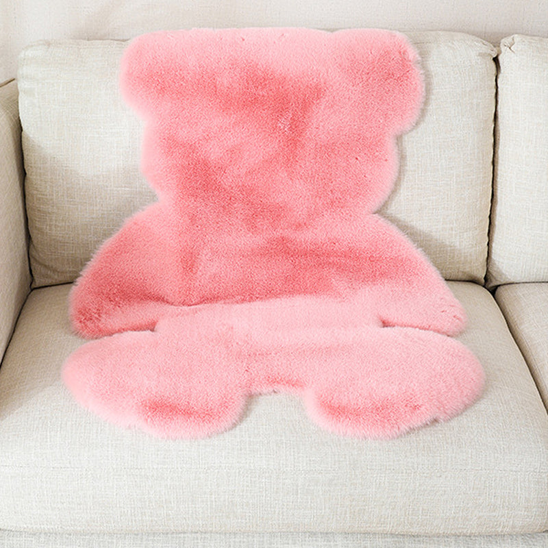 Distinctive Solid Color Shag Rug Funky Bear Shape Carpet Polyester Anti-Slip Carpet for Living Room