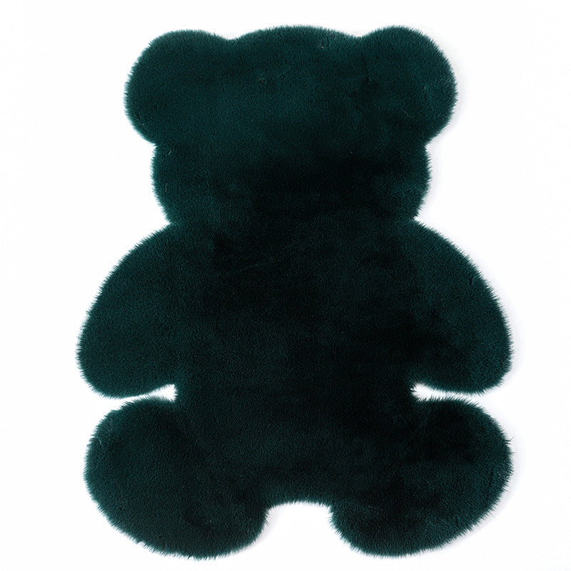 Distinctive Solid Color Shag Rug Funky Bear Shape Carpet Polyester Anti-Slip Carpet for Living Room