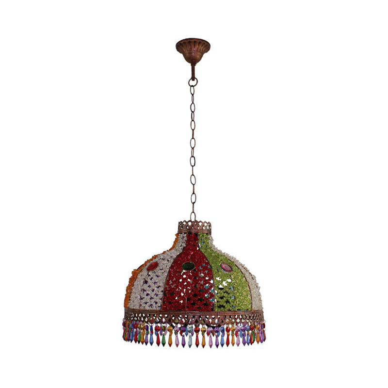 Decoratieve kom hanger kroonluchter 3/6 bollen metaal omlaag verlichting in oranje/groen/taupe, 14,5 "/17" /23.5 "breedte