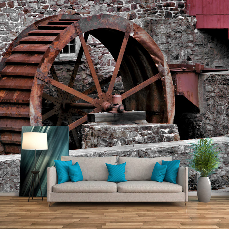 Horizontal Photography Water Mill Mural Decorative Wallpaper Wall Murals for Room