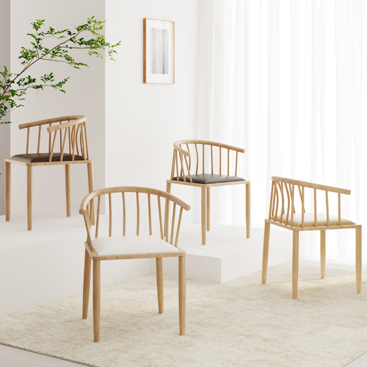 Sillas de comedor de comedor de madera contemporánea sillas de comedor de cuero para uso doméstico