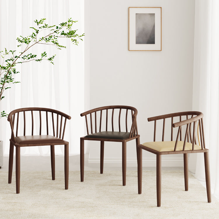 Sillas de comedor de comedor de madera contemporánea sillas de comedor de cuero para uso doméstico