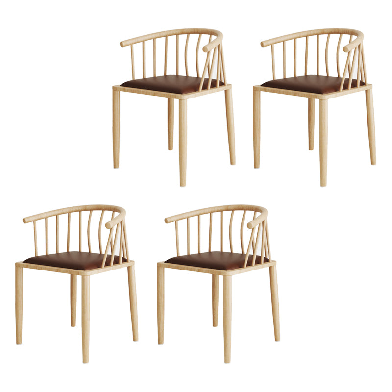 Chaises sans bras contemporaines en bois chaises à manger en cuir pour usage domestique