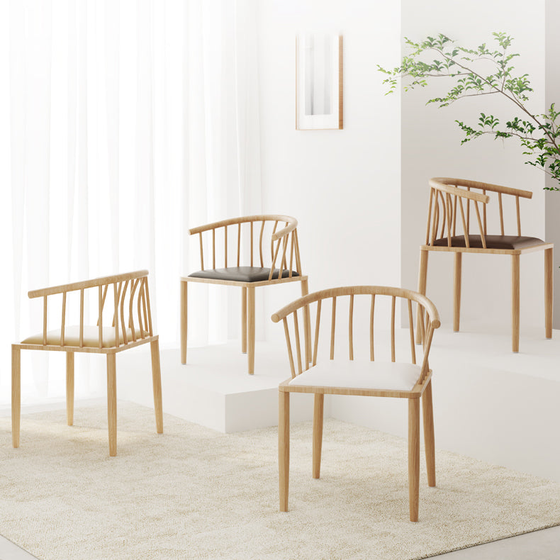 Sillas de comedor de comedor de madera contemporánea sillas de comedor de cuero para uso doméstico