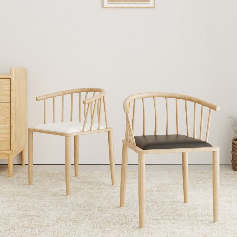 Chaises sans bras contemporaines en bois chaises à manger en cuir pour usage domestique