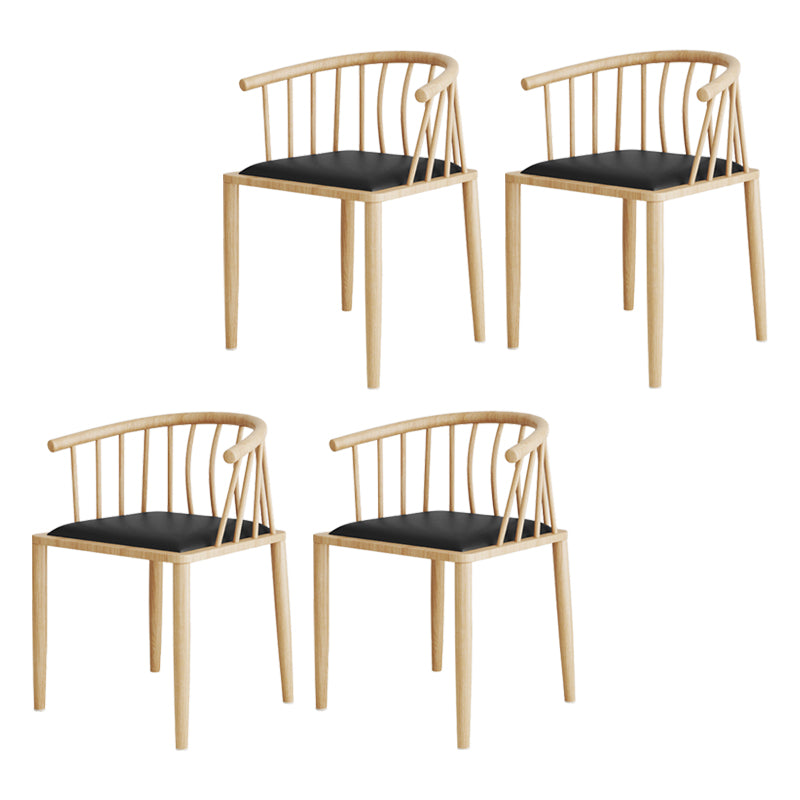 Chaises sans bras contemporaines en bois chaises à manger en cuir pour usage domestique