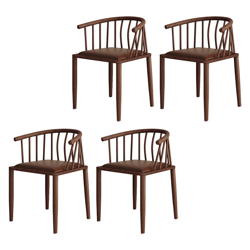 Chaises sans bras contemporaines en bois chaises à manger en cuir pour usage domestique