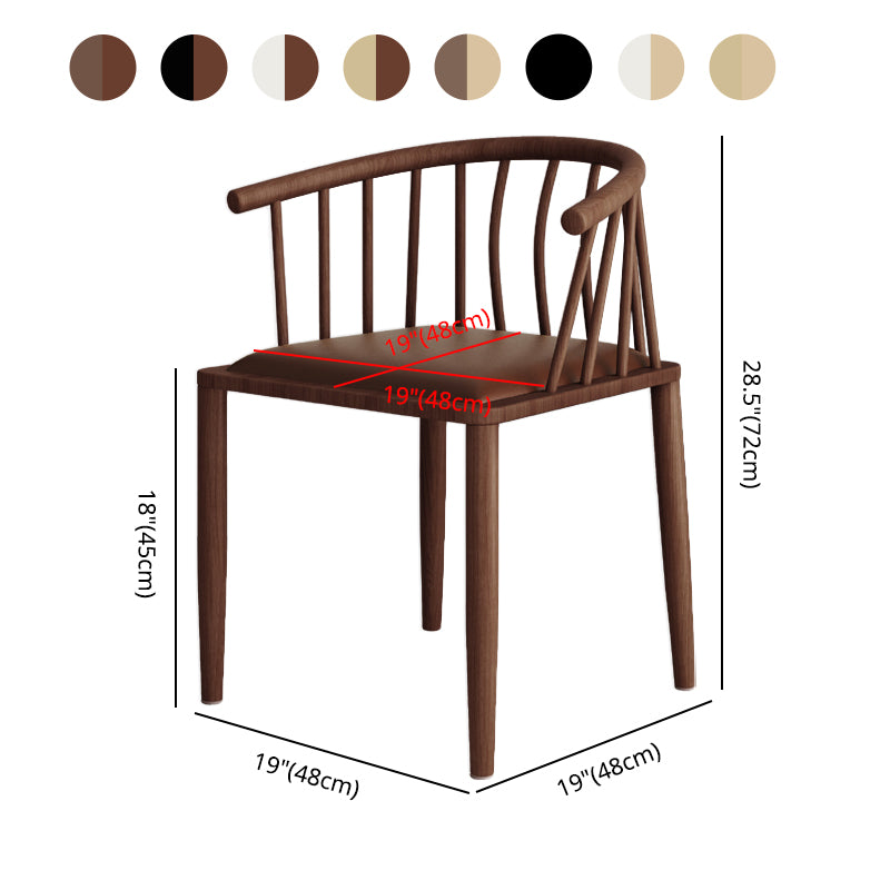 Modern wood-like dining chair armrest-free PU leather dining chair home