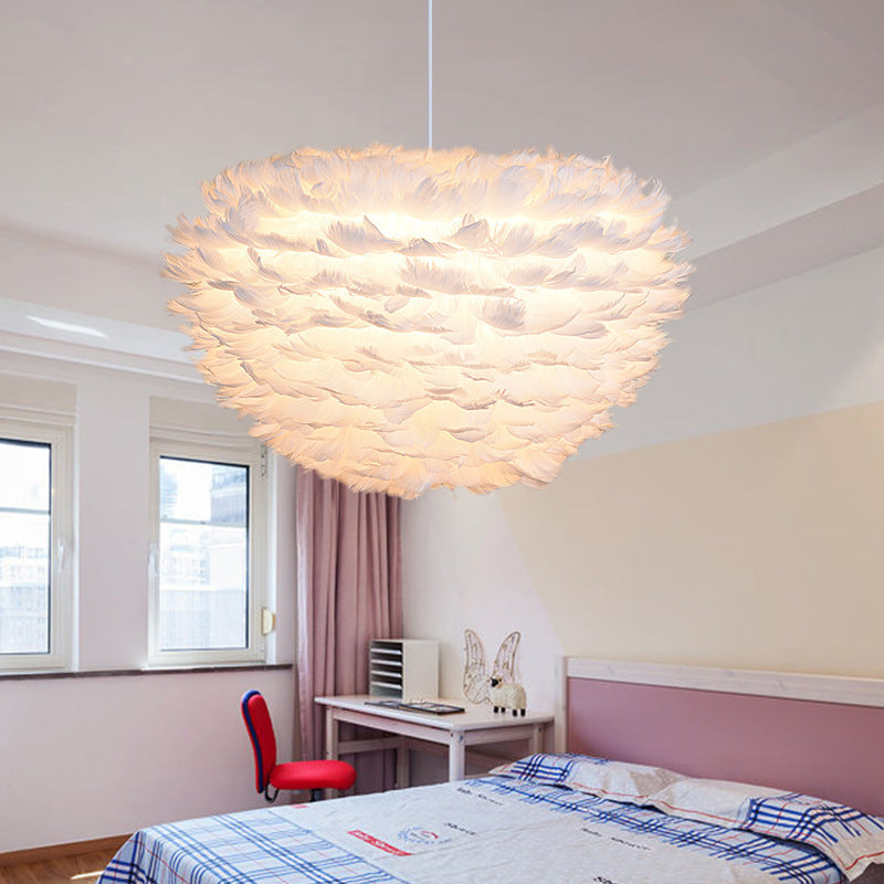 Plume moderne Hanging Lights Child's Chaby Chambre salon Chandelier