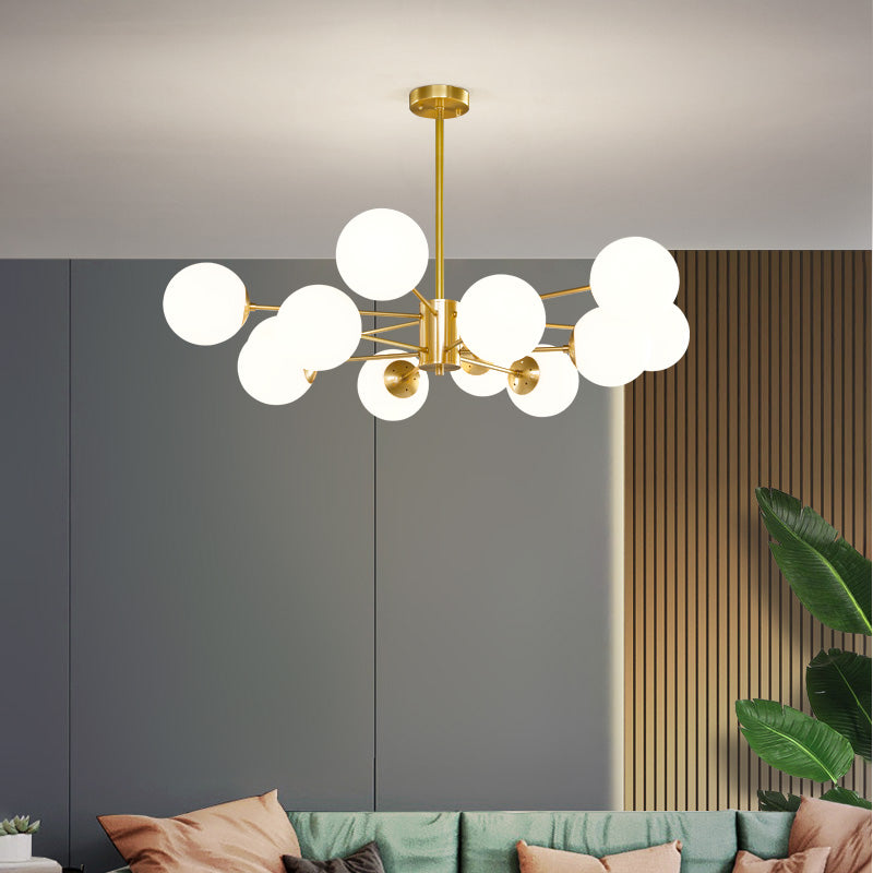 Plafond de plafond en métal Lumières luminaires modernistes luminaire avec nuance en verre