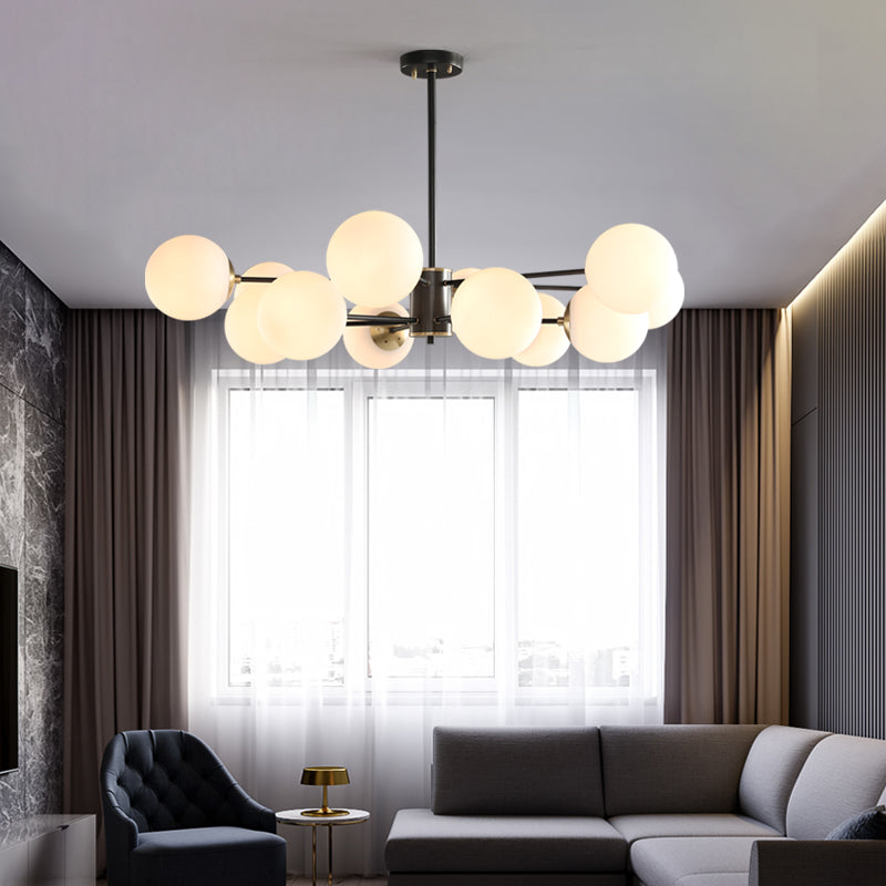 Plafond de plafond en métal Lumières luminaires modernistes luminaire avec nuance en verre