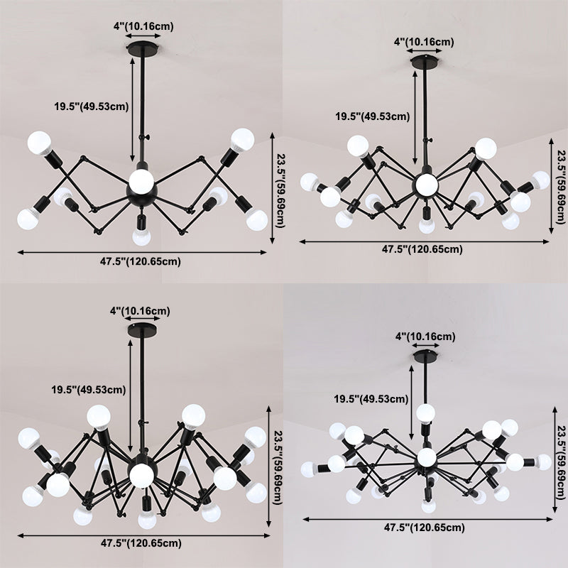 Spinnenkronleuchterbeleuchtung industrielle Multi-Head-Federung Licht für Wohnzimmer