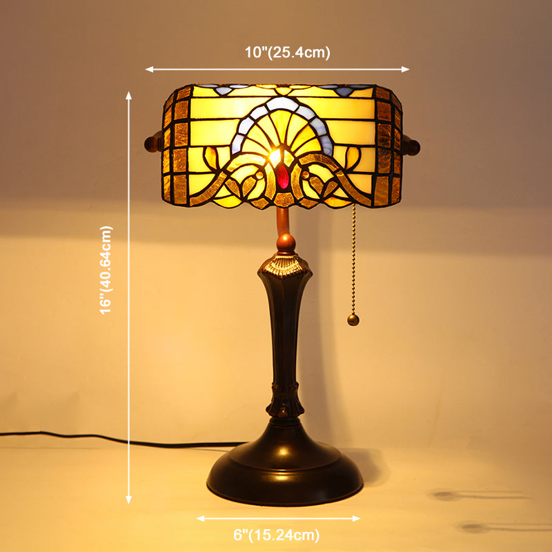 One Head Glass Desk Lamp Tiffany Style Task Lighting for Bedroom Living Room