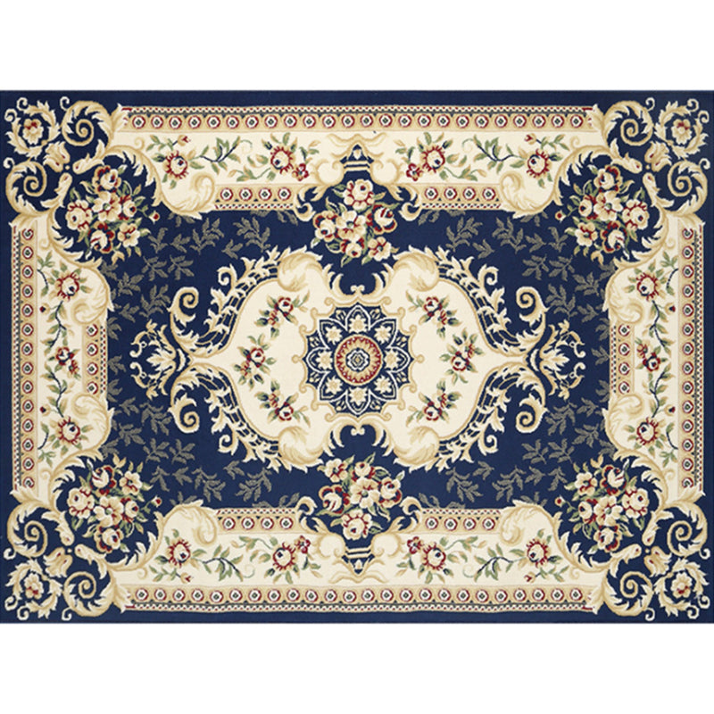 Traditioneller Blumenmuster Teppich Polyester Innenblatt Teppich Fleckenresistent Teppich für Wohnzimmer