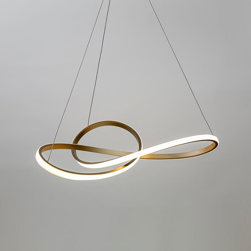 Chandeliers modernes pour le dispositif d'éclairage en suspension en spirale avec une teinte acrylique