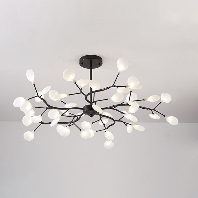 Lustre de lustre orbiculaire lustre moderne pour salle à manger avec une teinte acrylique