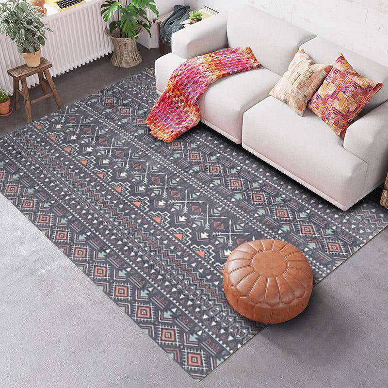 Yellow Traditional Rug Blending Graphic Rug Non-Slip Backing Rug for Living Room