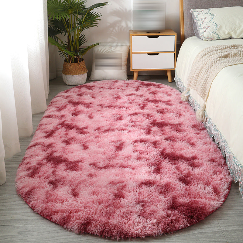 Minimalistischer Nachtteppich einfacher schlichtem Teppich Polyester-Shag Teppich mit Rutsch-Rücken
