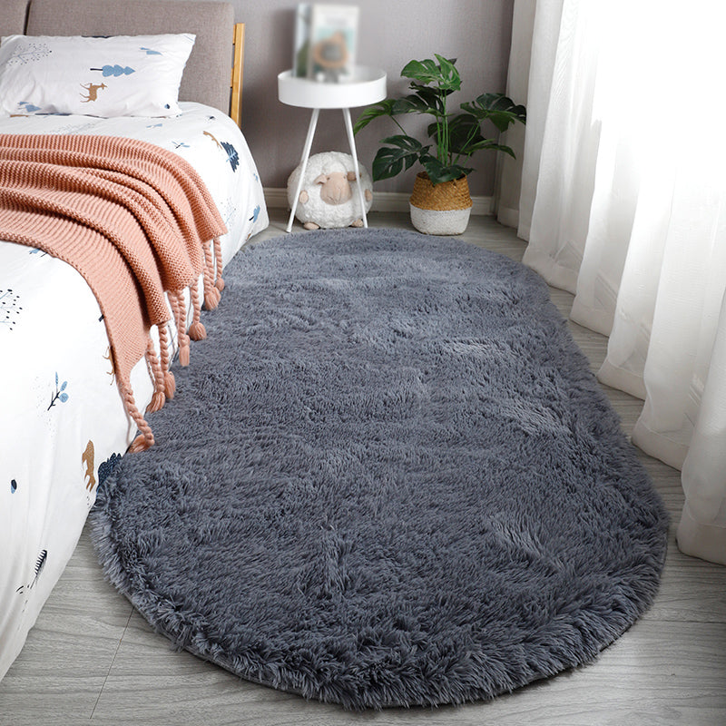 Minimalistisch bed tapijt eenvoudig eenvoudig tapijt polyester shag tapijt met niet-slip rug