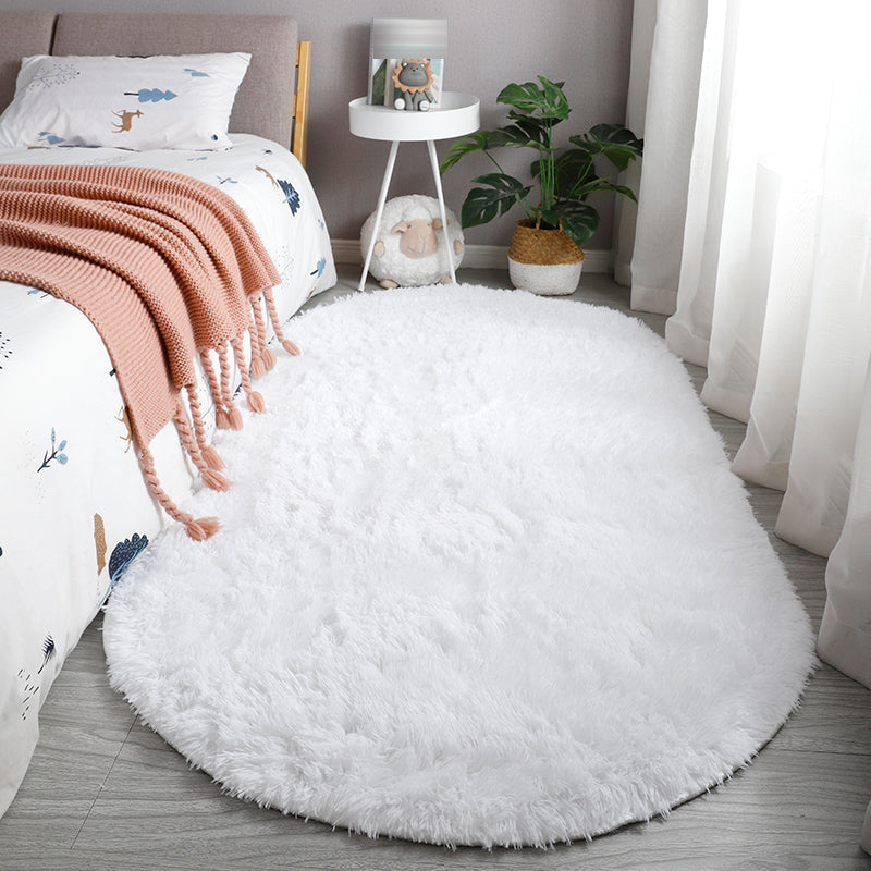 Minimalistisch bed tapijt eenvoudig eenvoudig tapijt polyester shag tapijt met niet-slip rug